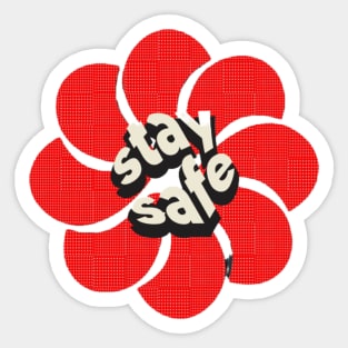 Stay safe red flower pattern Sticker